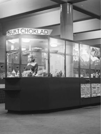 Pressbyrån kiosk, Södra Bantorget, 1957